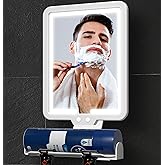 Lighted Shower Mirror Fogless for Shaving, Heated Fog Free Large 9.5*7inch 3 Color Modes Dimming Shower Shaving Mirror with L