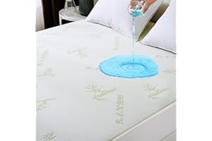 MUXHOMO Premium 100% Waterproof Queen Size Mattress Protector, Breathable Mattress Cover Queen Size Bed, Cooling 3D Air Fabric Bed Pad Cover, Deep Pocket 8"-21"