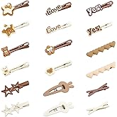 Urpanda 18PCS Flower Hair Clips Sets for Women Girls, Star Bear Heart Letter Snap Metal Cute Fashion Decorative Hair Clips Hair Barrettes Hair Accessories