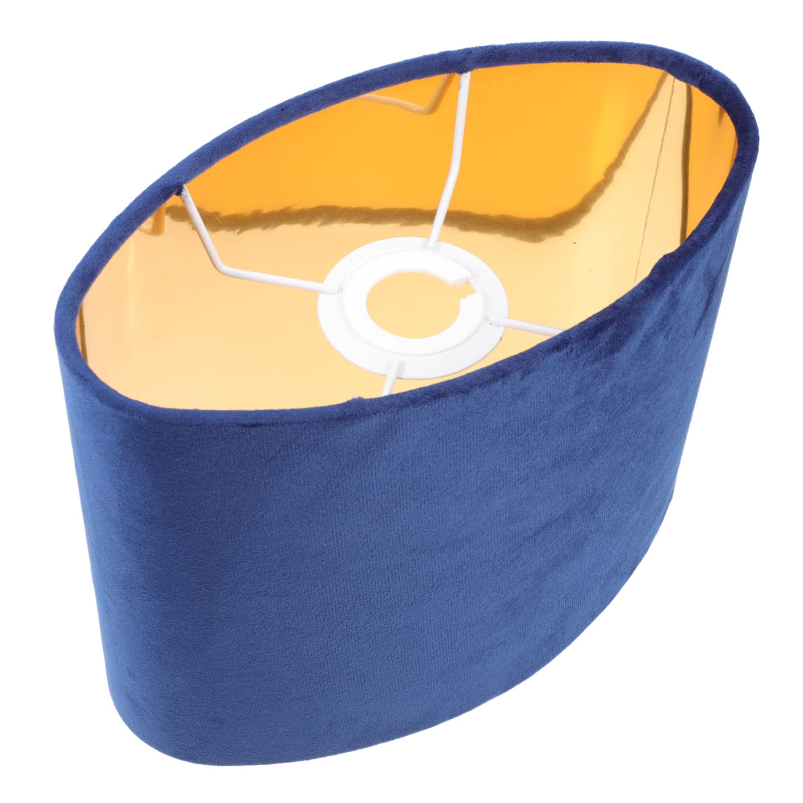 CAXUSD Oval Lampshade Velvet Gold Lining 9X7X5 Inch Fabric Lamp Cover for Table Floor Wall Lamps Multipurpose Durable Indoor Lighting Accessory