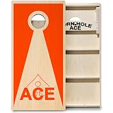 CornholeAce ACE PRO Inverse Triangle Professional Cornhole Boards - No Bounce! Triple Wide Legs, 3/4" Baltic Birch Plywood, Handles, Regulation Size (4x2ft), Tournament Style, Made in USA