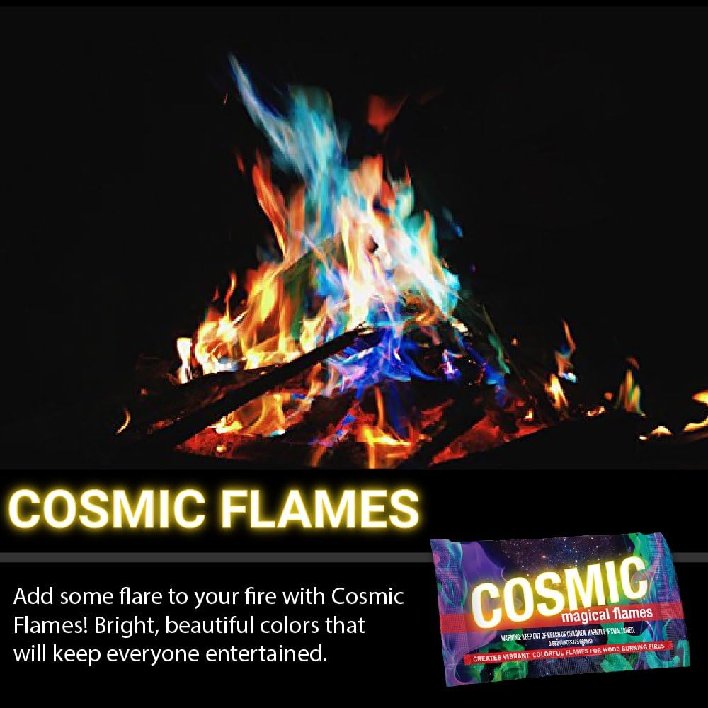 Magical Flames Cosmic Creates Vibrant, Colorful Flames for Woodburning Fires! (12) : Garden & Outdoor
