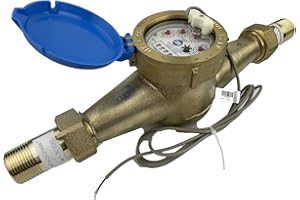 DAE MJ-100n 1" NTEP NSF61 Non Lead Potable Water Meter, Pulse Output + Couplings, Gallons