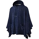Ohoo Men's Hooded Poncho Cape Cloak Fashion Hoodie Pullover with Pocket