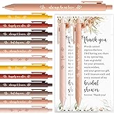 Marspark 30 Sets Bridal Shower Favors for Guests Wedding Pens Bulk with Thank You Cards Bridal Shower Retractable Ballpoint Pen for Wedding Souvenirs Table Gifts Game Prizes(Autumn Flowers)