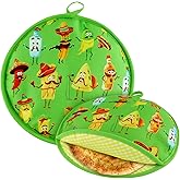 2 Pcs 12 Inch Tortilla Warmer Pouch,Insulated Cloth Pouch,Microwavable Fabric Tortilla Heater Bag Keeps Corn & Flour Tortillas Warm 1 Hour for Tortillas,Tacos,Naan,Pizza Rolls,Family Feasts,Green
