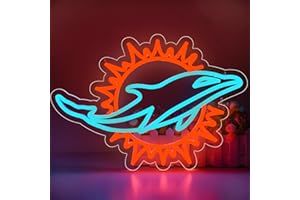 BRINEON Football Neon Sign for Wall Decor Football Led Neon Light for Man Cave Birthday Gifts for Rugby Fans Ice Blue Light Sign for Party Club Bar Dorm Size16.1 * 12inch(ZYLD118)