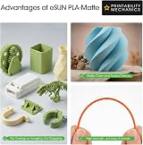 eSUN Upgraded Matte PLA Filament 1.75mm 4 Spools 1kg Each Deep Black White Grey view 2