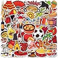 Spain Stickers |50Pcs Espana Waterproof Vinyl Decals for Bike Water Bottles Laptop Bicycle Refrigerator Cup Luggage Computer Mobile Phone Skateboard Decor
