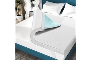 Elviros 3 Inch Gel Memory Foam Mattress Topper Twin Size, Adjustable Cooling Bed Topper for Back Pain, Dual Layer Mattress Pad with Removable Cover (Twin, White)