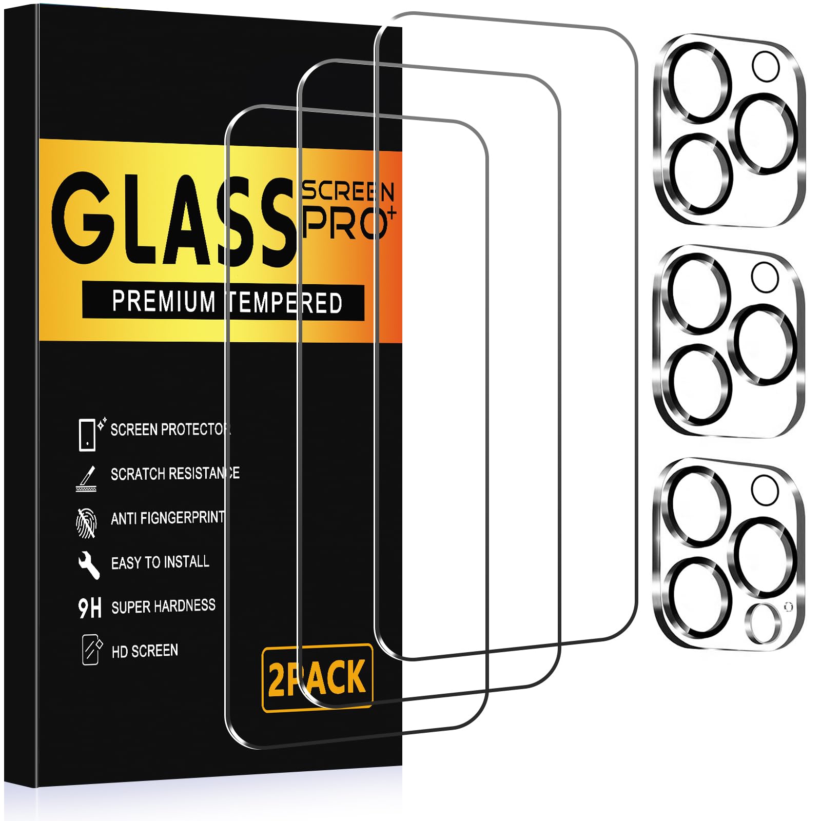 Photo 1 of AVOAR 3+3 Pack Glass Screen Protector for iPhone 17 Air with Camera Lens Protector, 6.6 inch HD Clear Tempered Glass Film, Anti-Scratch, Bubble Free, Case-friendly