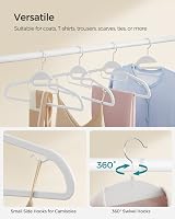 SONGMICS Set of 50 Plastic Hangers with U-Shaped Opening 0.5 cm Thick White view 7