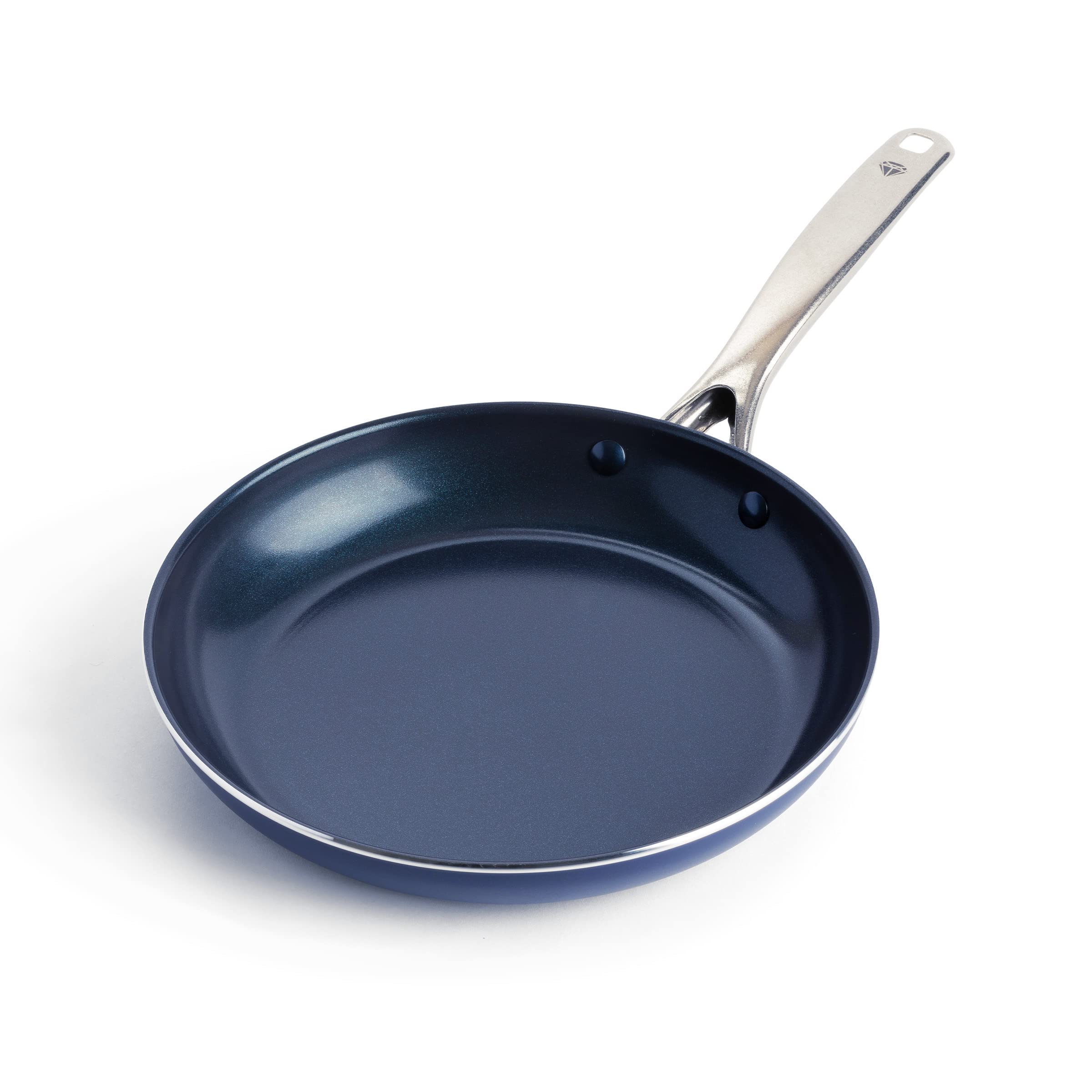 Blue Diamond Cookware Diamond Infused Ceramic Nonstick 24cm Frying Pan Skillet, PFAS-Free, Induction, Dishwasher Safe, Oven Safe, Blue — image 1