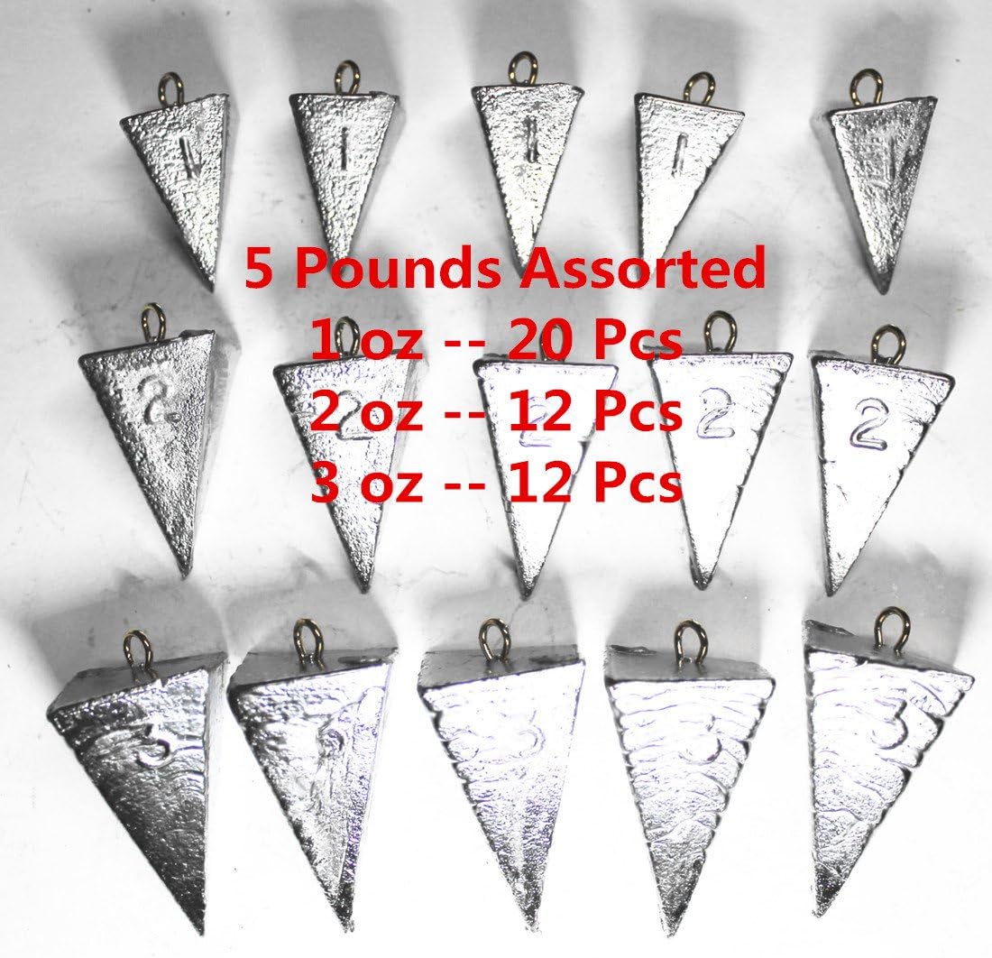 Kathy store INC Pyramid Sinker/Fishing Sinkers - Assorted Weights (5 LB) + Free Skull mask Bandanas