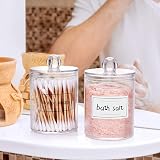 AOZITA 4 Pack 10oz Clear Apothecary Jars with Lids, Cotton Pad Holder Dispenser view 8