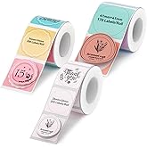 NIIMBOT Thermal Label Tape 3 Rolls, Compatible with B1 B21 B31 Label Maker | Multi-Size Pack, 34x34mm, 41x41mm, 26x26mm Colorful | for Address, Jar, Gift, Logo & File Organization Stickers