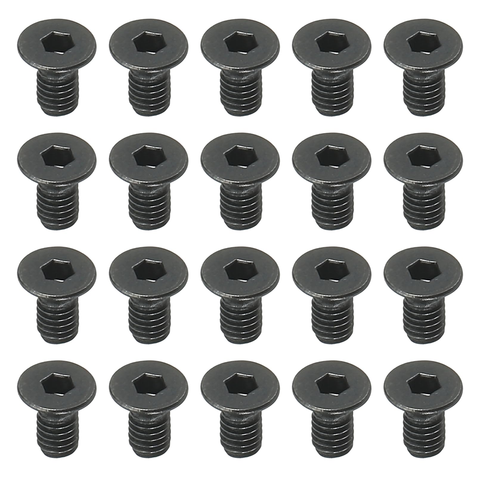 PATIKIL M2.5 x 5 mm Flat Head Socket Cap Screws, 50 Pack Flat Countersunk Bolts Medium Carbon Steel Hex Socket Drive Machine Screws Full Thread Black Oxide Grade 10.9