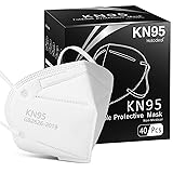 Hotodeal KN95 Face Mask 40 PCs, White, 5 Layers Cup
