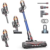 Cordless Vacuum Cleaner, 600W with Extra Mattress Cleaning Tool, 45KPA Stick Vacuum Cleaners for Home 60 Mins Runtime, Self-Standing, Wall Mount Charging, Rechargeable Vacuum for Floor Carpet Pet Hair