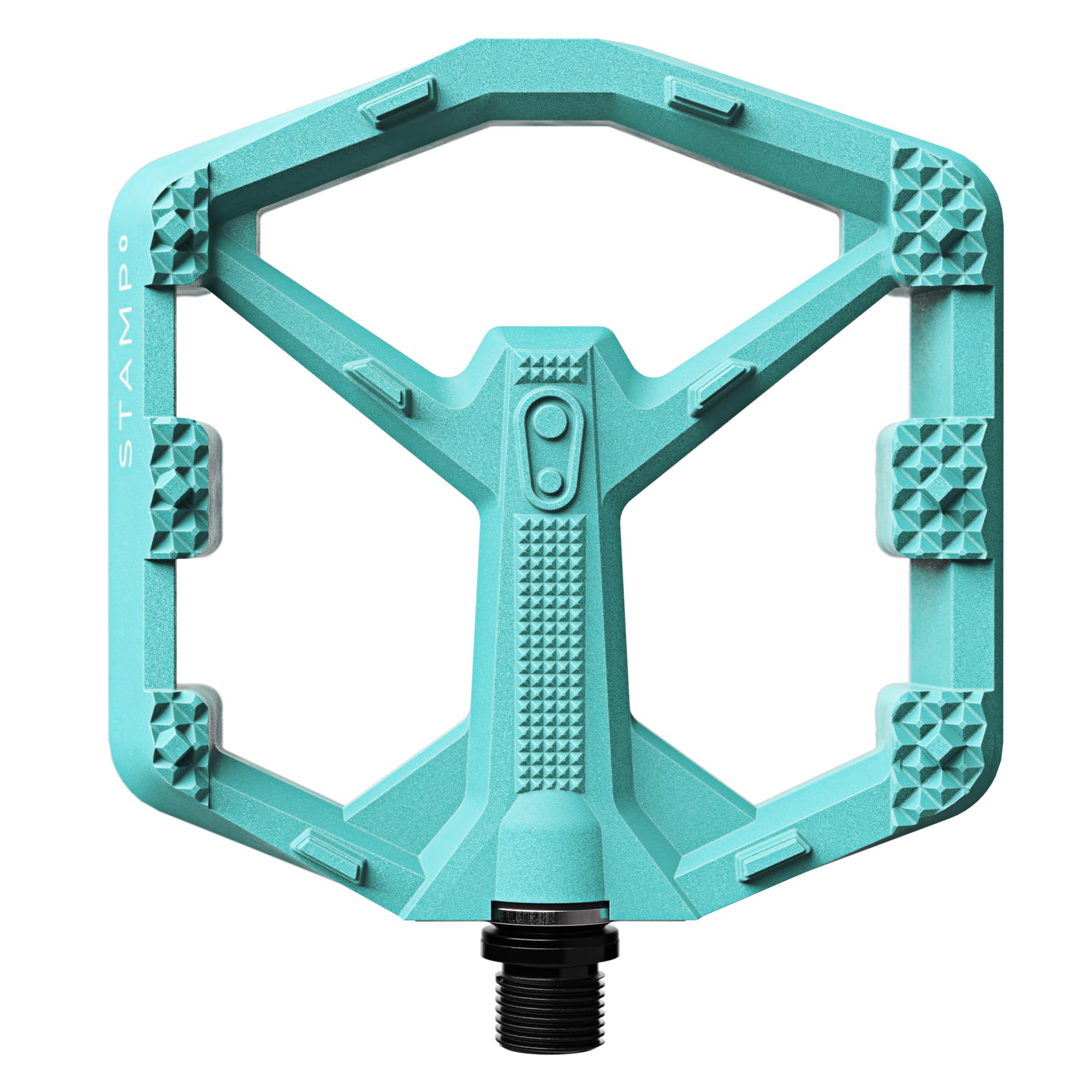 Crankbrothers Stamp 0 Flat Pedals for MTB & BMX Bikes, Lightweight Composite Body, Enhanced Grip with 12 Pins, Turquoise, Large Image