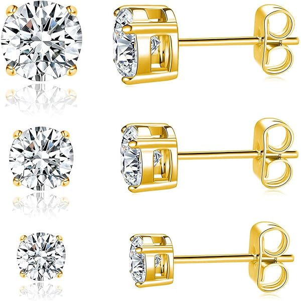 Amazon.com: Staligue 鈦合金耳釘適合敏感耳朵2-5 公釐蘇聯鑽球點低