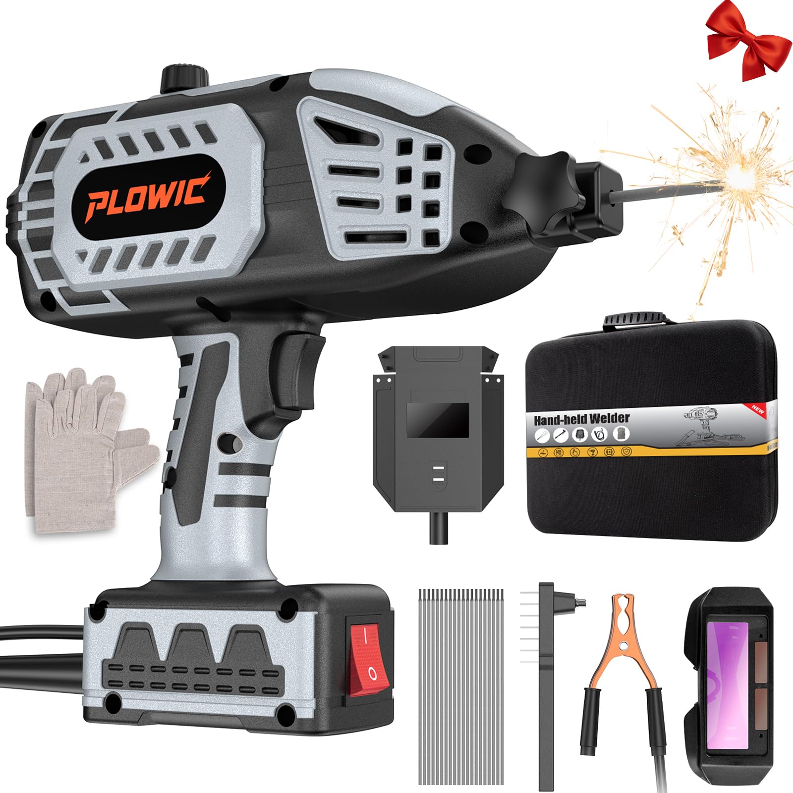 Photo 1 of Portable Welding Machine 110V, Portable Handheld Welder with IGBT Inverter 5 Variable Current Adjustment, Electric ARC Stick Welder Gun for 1/16"-1/8" Rods, Carring Case &20 Rods Included