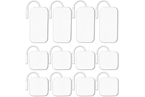 RIHAORY Durable Compatible with AUVON TENS 7000 TENS Unit Replacement Pads,Rectangular Replacement Electrode Pads,12 pcs Multiple Sizes 2" X 2"/2" X 4"