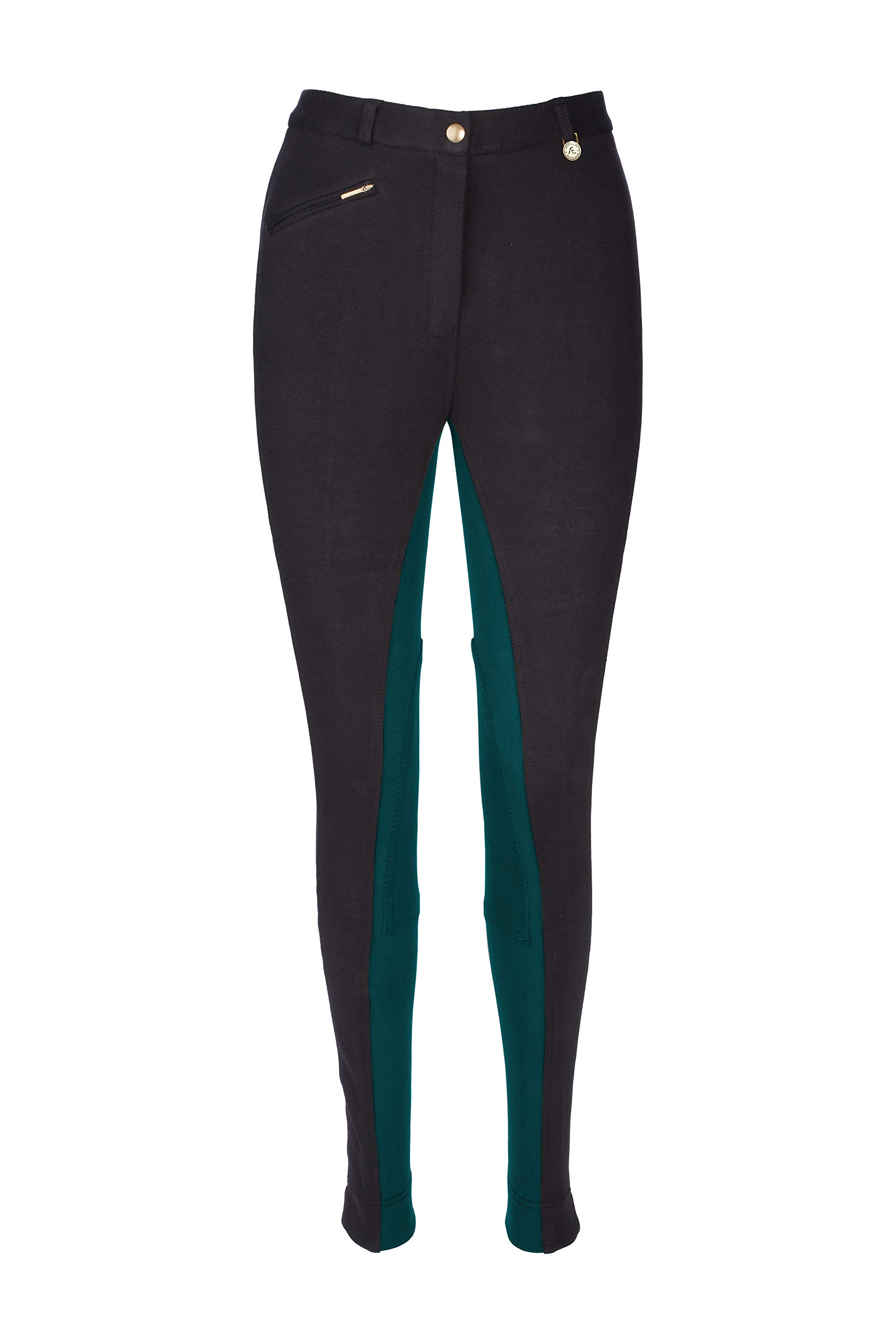 Avon Equine Horse Riding Ladies Soft Stretchy Jodphurs Women Jodhpurs Jods Two ToneBLACK/TEAL32