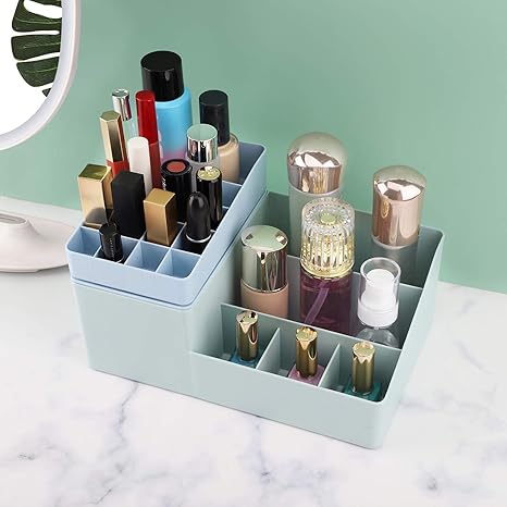 Amazon Segarty 化粧品収納ボックス 15本のリップ収納 コスメ収納 小物収納 メイク収納 コスメケース メークボックス 青い 収納ケース ボックス オンライン通販