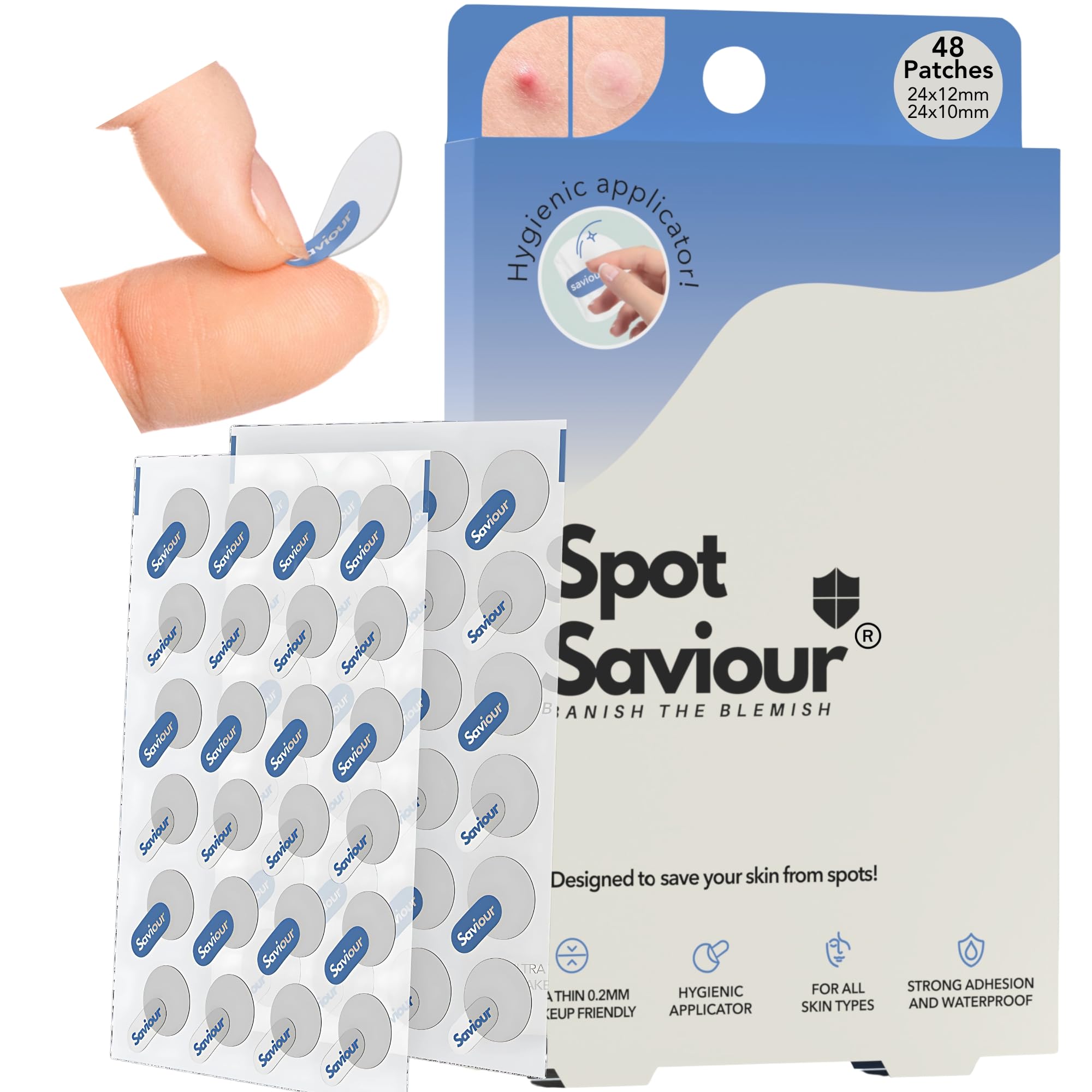 SPOT SAVIOUR New Hygienic Pimple Patches | Fast Acting 48 Korean Spot Patches for Safe Acne Treatment | Mighty Saviour Dots for | Invisible Hydrocolloid Acne Patches Stickers For Face Spot Treatment — image 1
