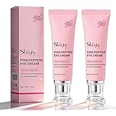 PDRN Pink Peptide Eye Serum Cream, Hydrating & Firming Eye Cream for Dark Circles, Anti-Aging Treatment Reduces Fine Lines, Uneven Skin Tone, Soothing Pink Moisturizer with Peptides, 1.01fl.oz (2)