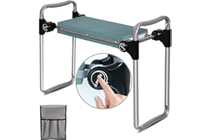 Endynino New Generation Garden Kneeler and Seat with Soft EVA Pad Button-Press Design, Easy folding, Garden Stool with Tool Bag