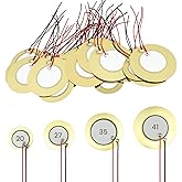 SATUY 32Pcs Piezo Disc Transducer, 4 Sizes Piezo Pickup Sensor | 20mm, 27mm, 35mm, 41mm, Contact Microphone Pickups with Wires for Acoustic Guitar, Drum Triggers, Acoustic Instruments