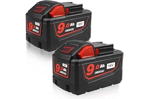 2Pack m18 18V 9.0Ah Replacement Battery Compatible with Milwaukee 18V XC Cordless Power Tools Lithium Batteries(Not Made in M