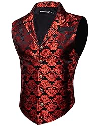 Barry.Wang Red Black Victorian Vest Loki Men