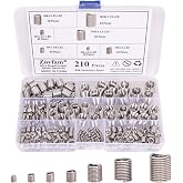 Zovfam Metric Thread Repair Kit, 304 Stainless Steel Wire Inserts, 210 Pcs | 304 Stainless Steel Helical Inserts for Automotive &amp; Machinery. M3-M12 2D Sizes for Rebuilding Stripped Internal Threads