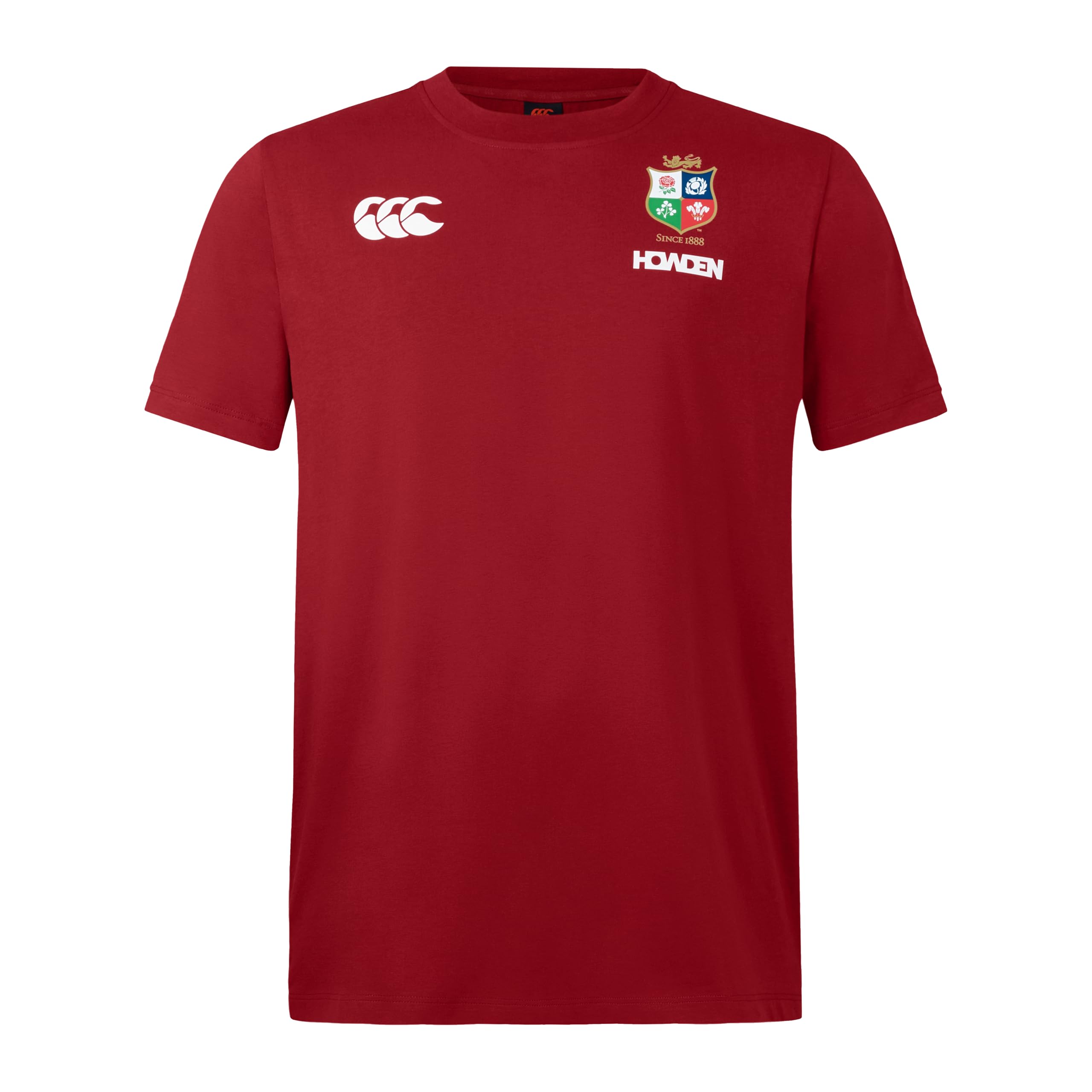 British & Irish Lions Canterbury Men's Official Canterbury Cotton Rugby Jersey Tee | Short Sleeve Cotton T-Shirt, Red Dahlia, M