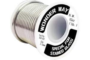 Sn60/Pb40 Tin Lead Solder Wire for Stained Glass 3.0mm Dia No Flux Welding Soldering Tin by Wonderway (16oz)
