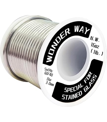 Amerway 60/40 Solder For Stained Glass - 5 Pound Roll (5 Rolls) With 2 Chemical Brushes, 60% Tin, 40% Lead - View #11
