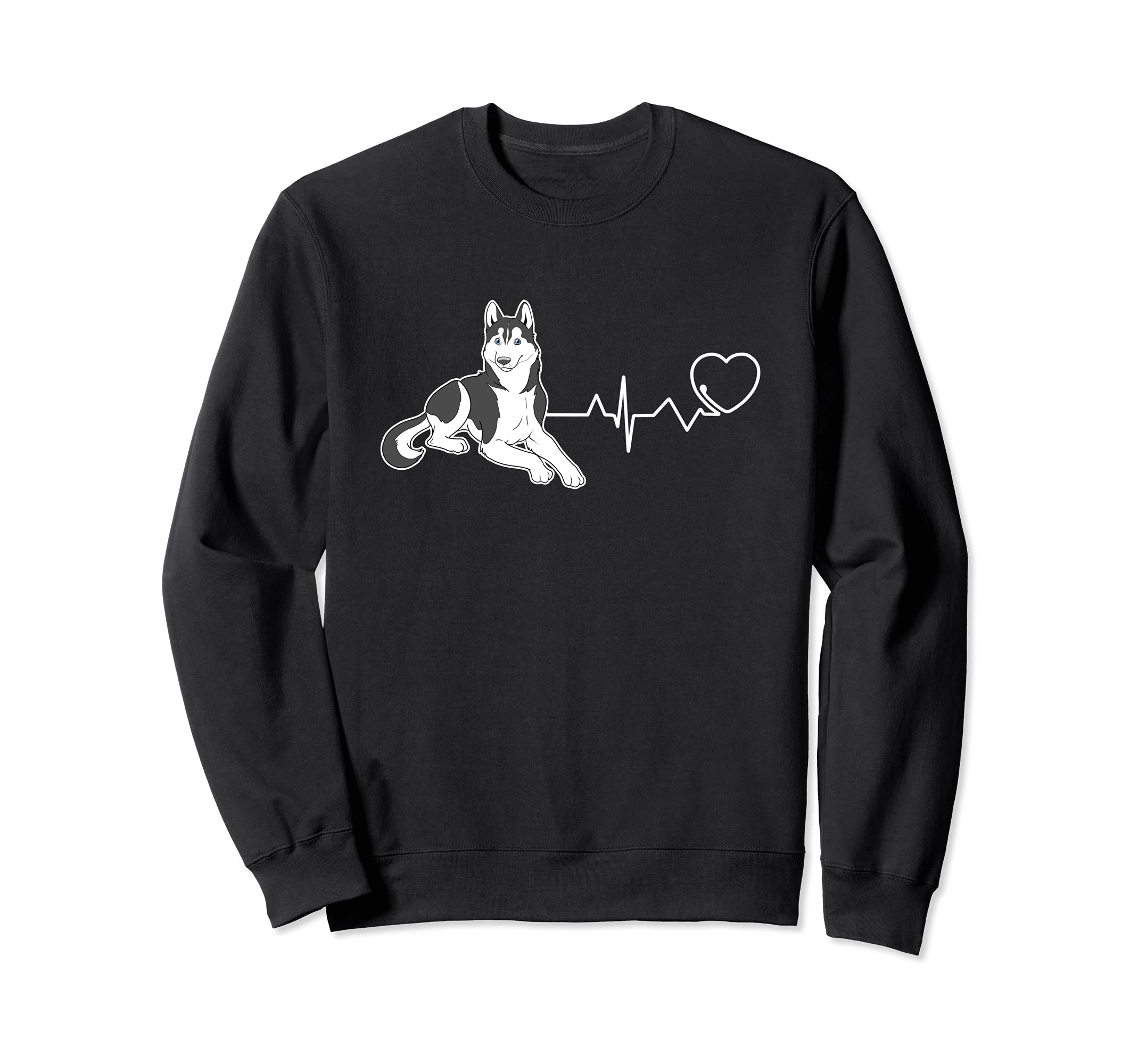 Siberian Husky Dog Heartbeat Sweatshirt