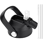 Bluwing Straw Lid for Hydro Flask 12-64oz Wide Mouth, Replacement Lids with Handle for Hydroflask, Thermoflask, koodee Wide Mouth Water Bottle, BPA Free