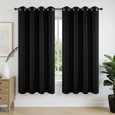 Joydeco Blackout Curtains 63 Inch 2 Panels Thermal Grommet Room Darkening