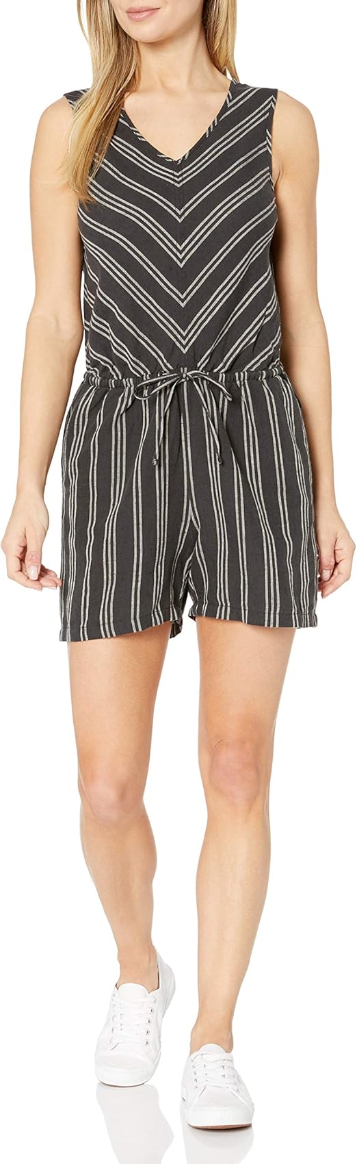 Amazon Com Amazon Essentials Women S Sleeveless Linen Romper Clothing