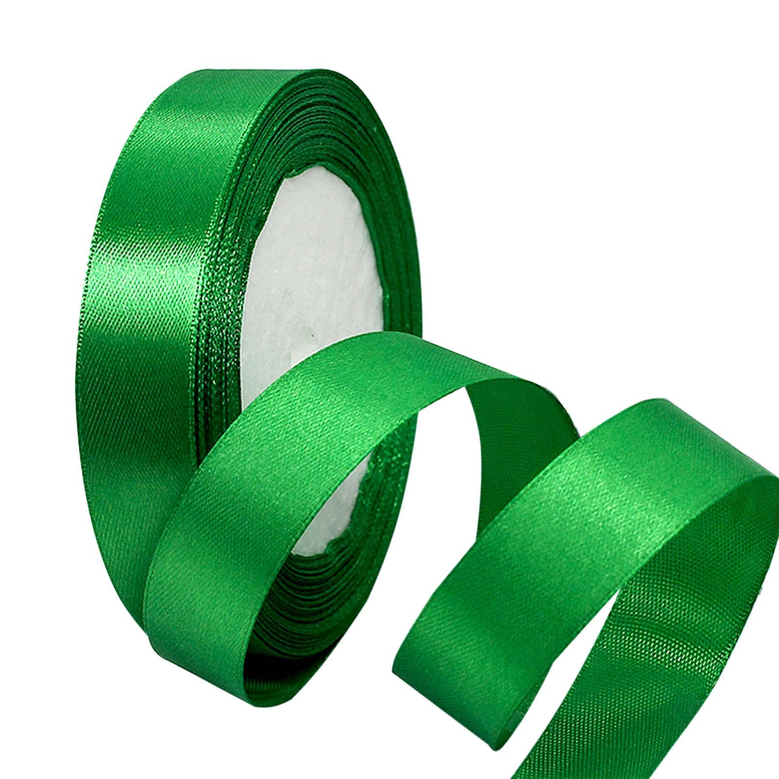 POPOYU 25mm Green Ribbon for Gift Wrapping,Green Satin Ribbon 22M,GreenHair Ribbon.Fabric Polyester Satin Ribbon.for Balloons,Cake Bows,Hair Bows,Christmas,St.Patrick's Day Irish Party Decoration
