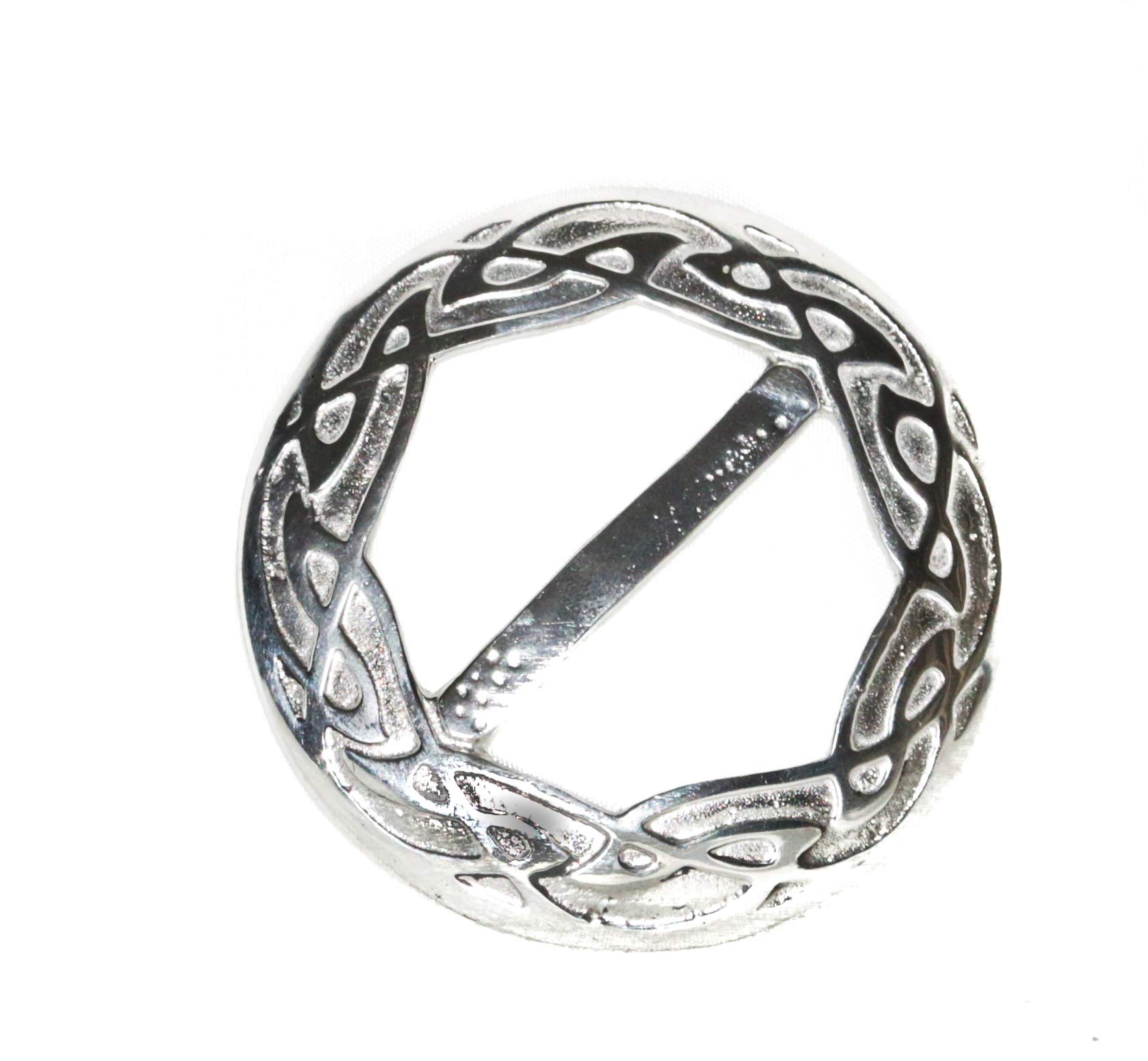 Pewtermill Crafts Celtic Knotwork Eternity Pewter Plaid Scarf Ring