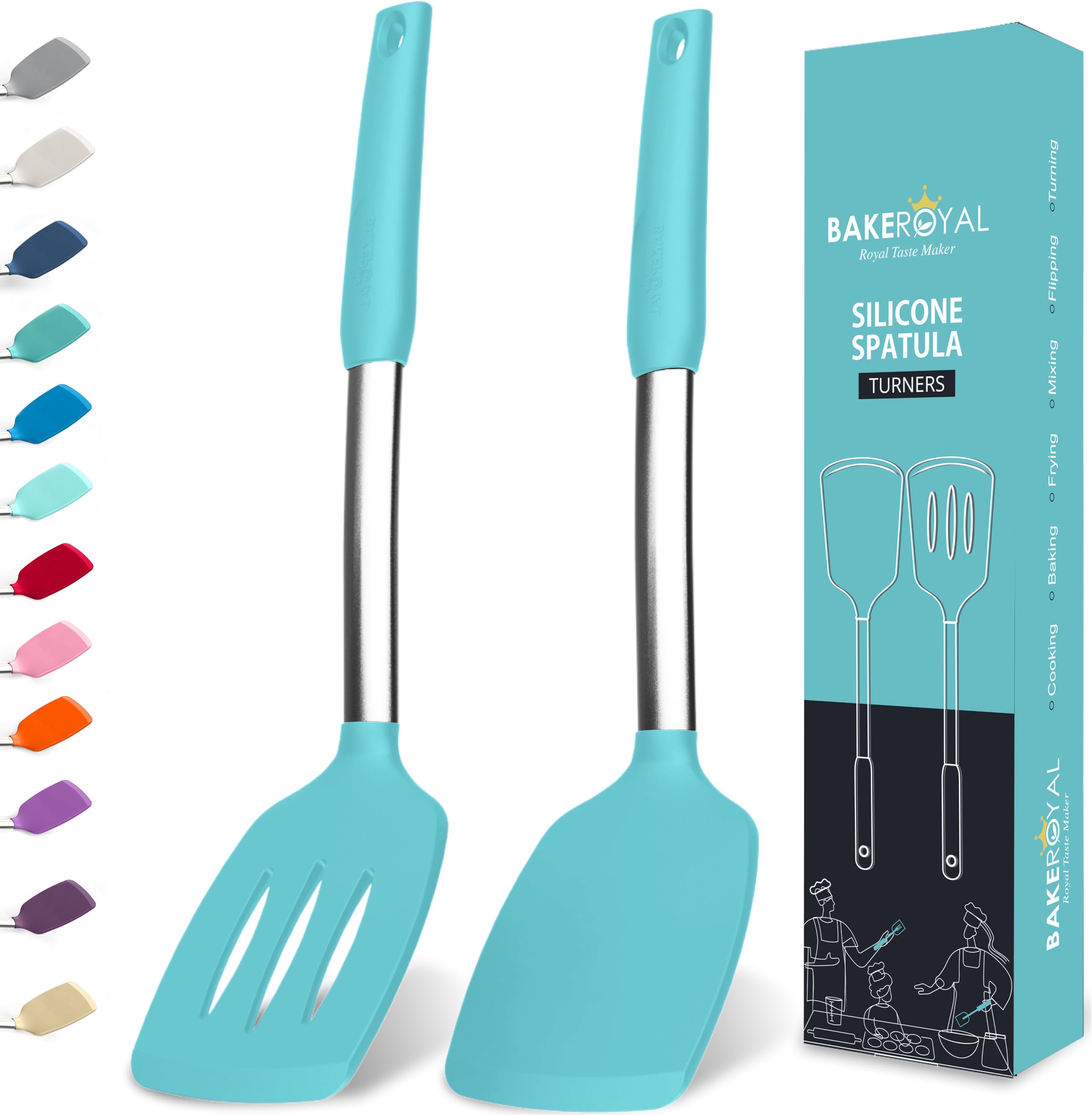 BakeRoyal Silicone Spatula Set - Turner Spatulas