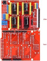 Fdit CNC Shield Expansion Plate 4x A4988 Heatsink Stepper Motor Controller 3D view 2