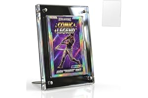 Leivan Trading Card Display Frame, Acrylic, Clear, 3.7x0.47x5.1 Inches, Tabletop Mount, Modern Style, 2 Pack (Black, 1-Slot (