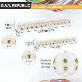 D.A.Y. Republic 4pk Clear Terminal Blocks 3A 15A Dual Row 12 Pos Wire Connectors view 2