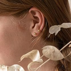 5 Pairs 14K Gold Plated Stud Earrings for